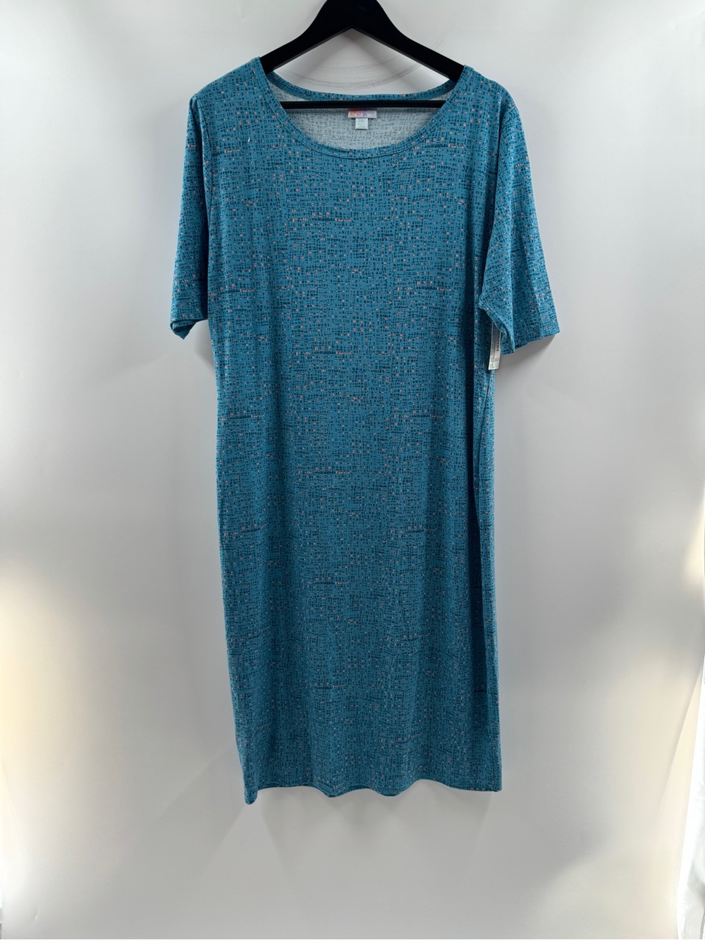 LuLaRoe Julia Blue Geometric Print T-Shirt Dress – Women’s 2XL NWT